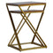 Set of 2 Chestnut Nesting Tables with Gold Base Living Artisan Furniture 