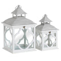 Set Of 2 Wooden Lanterns With Marrakesh Pattern Accessories Hill Interiors 