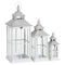 Set Of 3 White Window Style Lanterns With Open Top Accessories Hill Interiors 