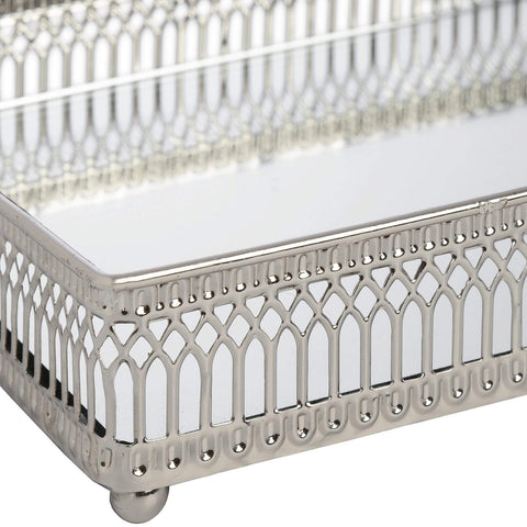 Set of Rectangular Nickel Plated Trays Accessories Hill Interiors 