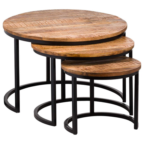 Set Of Three Industrial Tables Living Hill Interiors 