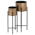 Set Of Two Bronze Planters On Stand Accessories Hill Interiors 