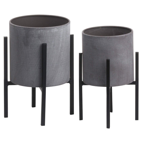 Set Of Two Cylindrical Table Top Planters Accessories Hill Interiors 