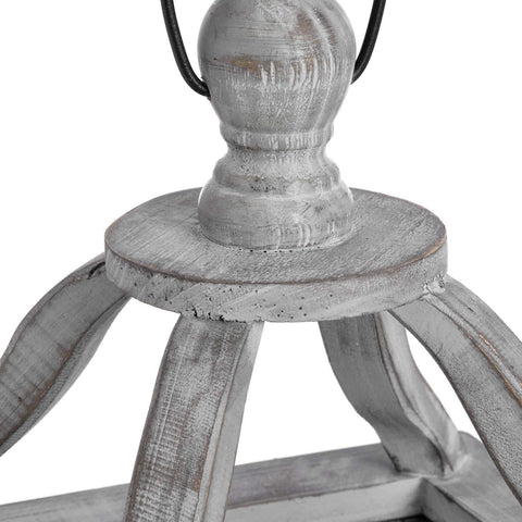 Set Of Two Grey Gross Section Lanterns With Open Tops Accessories Hill Interiors 