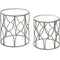 Set Of Two Lattice Detail Silver Side Table Living Hill Interiors 