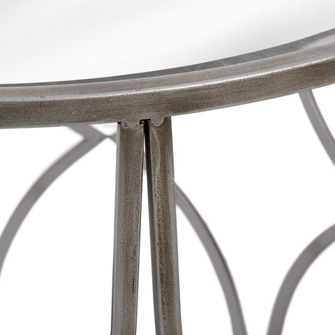 Set Of Two Lattice Detail Silver Side Table Living Hill Interiors 