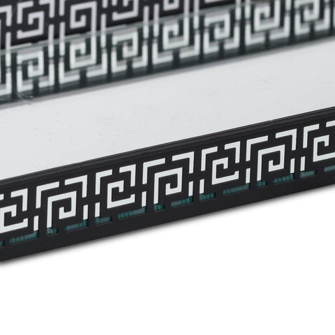 Set Of Two Rectangular Aztec Black Mirrored Trays Accessories Hill Interiors 