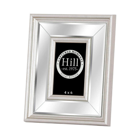 Silver Bevelled Mirrored Photo Frame 4X6 Accessories Hill Interiors 