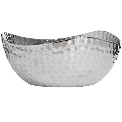Silver Ceramic Dimple Effect Display Bowl Accessories Hill Interiors 