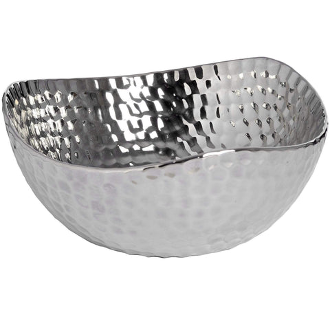 Silver Ceramic Dimple Effect Display Bowl Accessories Hill Interiors 