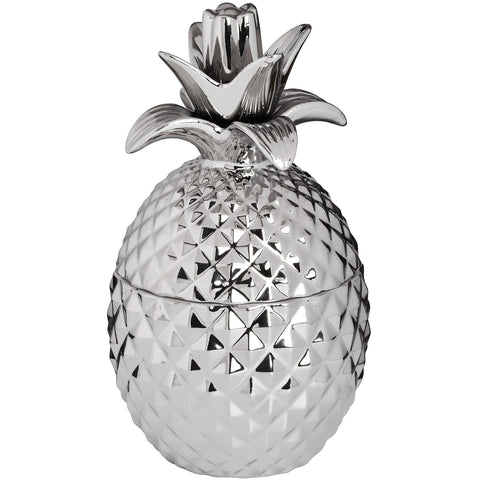 Silver Ceramic Pineapple Trinket Jar Accessories Hill Interiors 