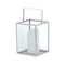 Silver Cube Contemporary Lantern With Wax Led Candle Accessories Hill Interiors 