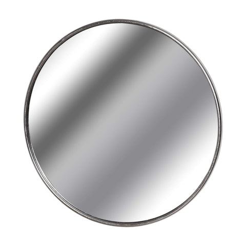 Silver Foil Large Circular Metal Wall Mirror Mirrors Hill Interiors 