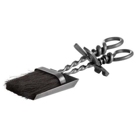 Silver Hearth Tidy Set With Hand Turned Loop Handle Accessories Hill Interiors 