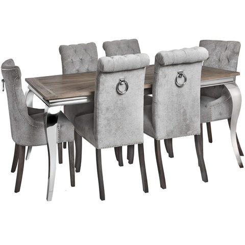 Silver High Wing Ring Backed Dining Chair Dining Hill Interiors 