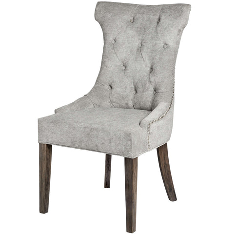 Silver High Wing Ring Backed Dining Chair Dining Hill Interiors 