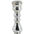Silver Metallic Curved Glass Candle Holder Accessories Hill Interiors 