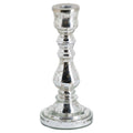 Silver Metallic Curved Glass Candle Holder Accessories Hill Interiors 