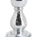 Silver Metallic Curved Squat Candle Holder Accessories Hill Interiors 
