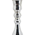 Silver Metallic Tall Curved Glass Candle Holder Accessories Hill Interiors 