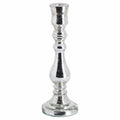 Silver Metallic Tall Curved Glass Candle Holder Accessories Hill Interiors 