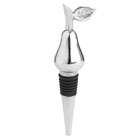 Silver Nickel Pear Bottle Stopper Accessories Hill Interiors 