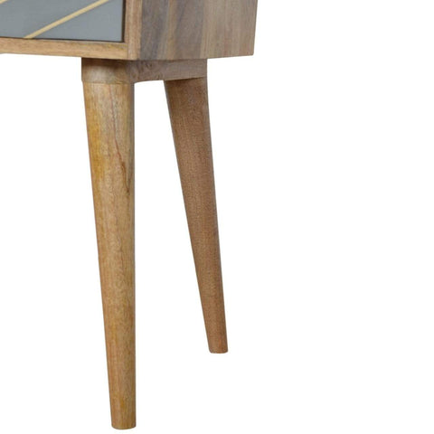 Sleek Cement Brass Inlay Bedside Sleeping Artisan Furniture 