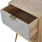 Sleek Cement Brass Inlay Bedside with Open Slot Sleeping Artisan Furniture 