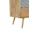 Sleek Cement Brass Inlay Chest Sleeping Artisan Furniture 
