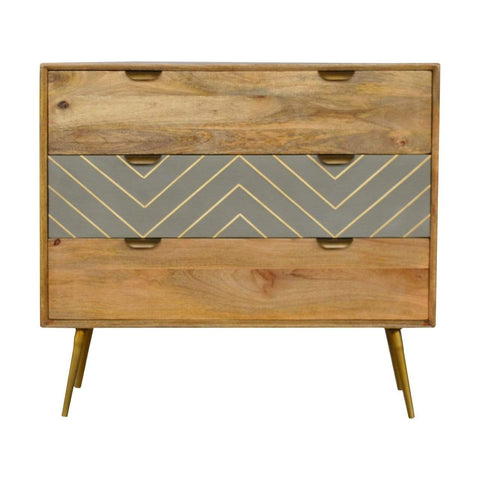 Sleek Cement Brass Inlay Chest Sleeping Artisan Furniture 