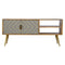 Sleek Cement Brass Inlay Media Unit Living Artisan Furniture 