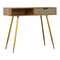 Sleek Cement Brass Inlay Writing Desk Living Artisan Furniture 