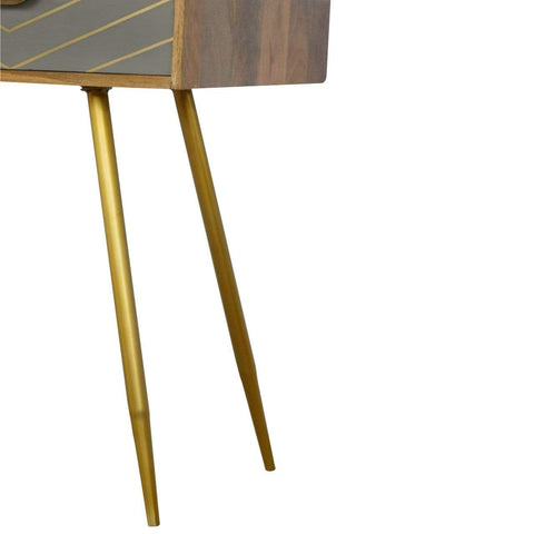Sleek Cement Brass Inlay Writing Desk Living Artisan Furniture 