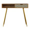 Sleek Cement Brass Inlay Writing Desk Living Artisan Furniture 