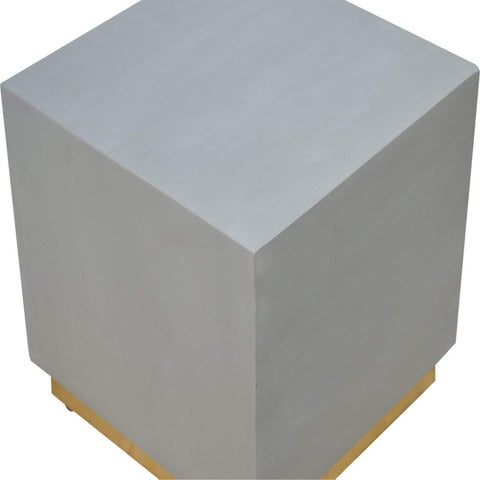 Sleek Cement Occasional Footstool Living Artisan Furniture 