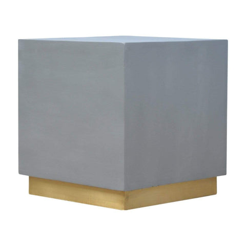 Sleek Cement Occasional Footstool Living Artisan Furniture 