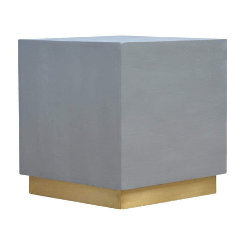 Sleek Cement Occasional Footstool Living Artisan Furniture 