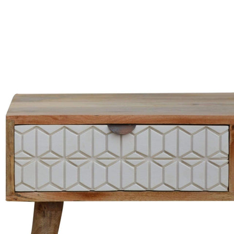 Sleek White Carved Coffee Table Living Artisan Furniture 