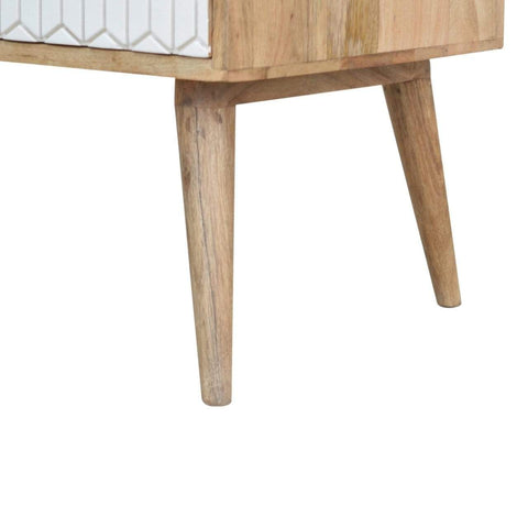 Sleek White Carved Coffee Table Living Artisan Furniture 