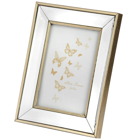 Small Rectangle Mirror Bordered Photo Frame 4x6 Accessories Hill Interiors 
