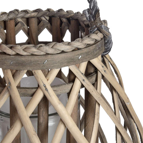 Small Wicker Bulbous Lantern Accessories Hill Interiors 