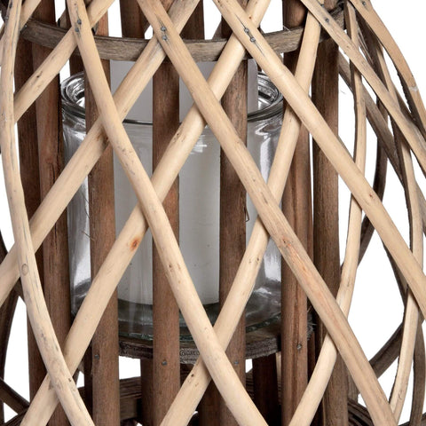 Small Wicker Bulbous Lantern Accessories Hill Interiors 