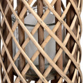 Small Wicker Lantern with Glass Hurricane Accessories Hill Interiors 