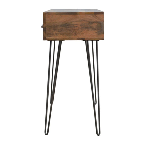 Solid Wood 4 Drawers Console Table with Iron Base Living Artisan Furniture 