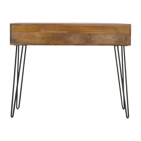 Solid Wood 4 Drawers Console Table with Iron Base Living Artisan Furniture 