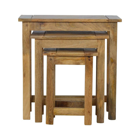 Solid Wood Set of 3 Nesting Tables Living Artisan Furniture 