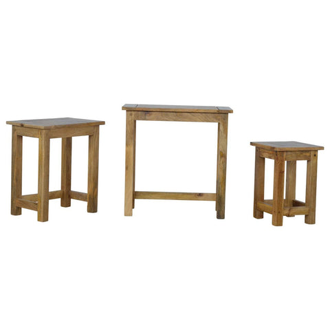 Solid Wood Set of 3 Nesting Tables Living Artisan Furniture 
