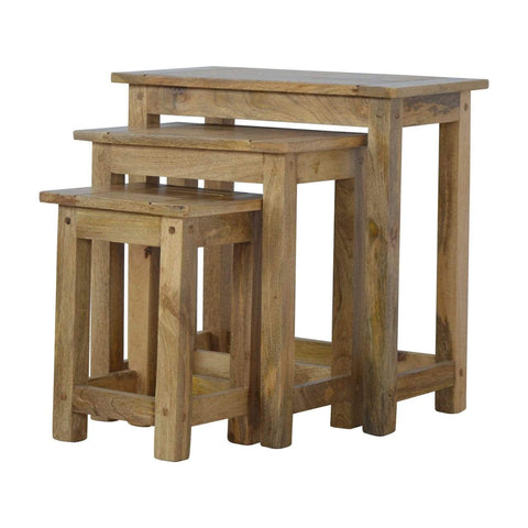 Solid Wood Set of 3 Nesting Tables Living Artisan Furniture 