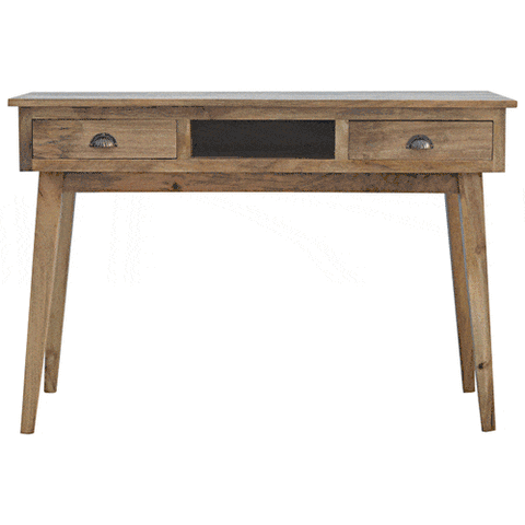 Solid Wood Writing Desk with 2 Drawers Living Artisan Furniture 