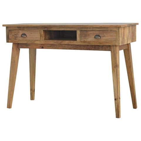 Solid Wood Writing Desk with 2 Drawers Living Artisan Furniture 